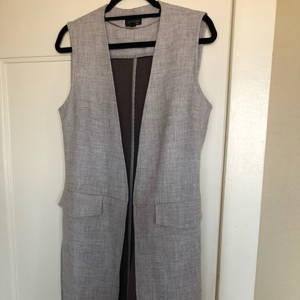 Top shop grey longline vest.